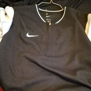 Nike Black and White Half-Zip Top